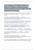 Citi Training, CITI IRB (Conflicts of Interest & Basics of Info Security), Internet-Based research SBE CITI, Citi Questions & Answers