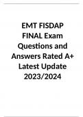  EMT FISDAP FINAL Exam Questions and Answers Rated A+ Latest Update 2023/2024