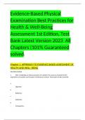 Evidence-Based Physical Examination Best Practices for Health & Well-Being Assessment 1st Edition, Test Bank Latest Version 2023  All Chapters (101% Guaranteed solved)