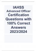 IAHSS Advanced Officer Certification Questions with 100% Correct Answers 2023/2024