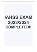 IAHSS EXAM 2023/2024 COMPLETED