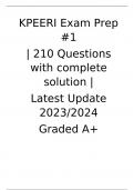 KPEERI Exam Prep #1 (210 Questions with complete solution) Latest Update 2023/2024 Graded A+