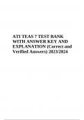 ATI TEAS 7 TEST BANK | QUESTIONS WITH ANSWERS KEY AND EXPLANATION (Correct and Verified Answers) Latest 2023/2024