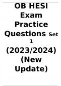 OB HESI Exam Practice Questions Set 1 (2023-2024) (New Update)