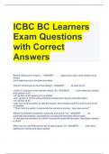 ICBC BC Learners Exam Questions with Correct Answers 