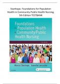 Foundations for Population Health in Community-Public Health Nursing,  Stanhope  5th Ed TEST BANK - QUESTIONS & ANSWERS WITH RATIONALS (ALL CHAPTERS) BEST UPDATE