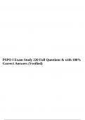 PSPO I Exam Study 220 Full Questions & with 100% Correct Answers (Verified).