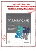 Test Bank Primary Care  Interprofessional Collaborative Practice  6th Edition by Terry Mahan Buttaro