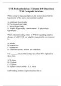 UNE Pathophysiology Midterm| 140 Questions| With Complete Solutions