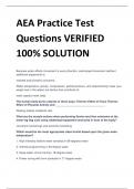 AEA Practice Test  Questions VERIFIED 100% SOLUTION