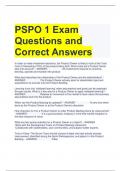 PSPO 1 Exam Questions and Correct Answers 