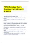 PSPO Practice Exam Questions with Correct Answers 