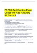 PSPO I Certification Exam Questions And Answers All Correct 