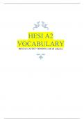 HESI A2 VOCABULARY