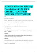 WGU C172 Network and Security - Foundations 2023/2024 STUDY GUIDE  VERIFIED 100% CORRECT  ANSWERS