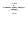 Foundations of Behavioral Neuroscience 10th Edition By  Neil Carlson, Melissa Birkett (Test Bank)