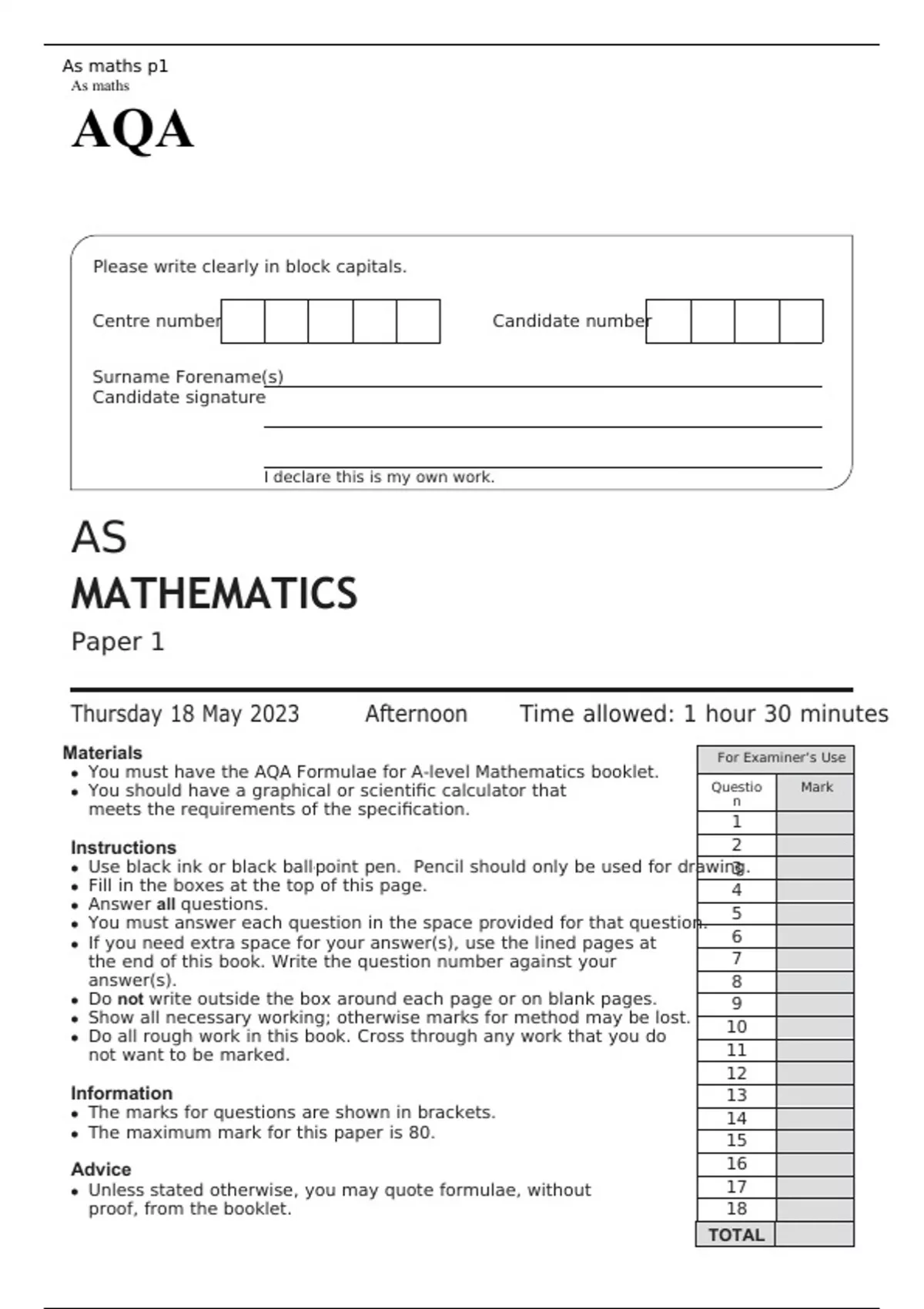 aqa-as-mathematics-paper-1-and-2-june-2023-question-paper-and-mark