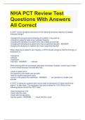 NHA PCT Phlebotomy Exam Questions With Correct Answers