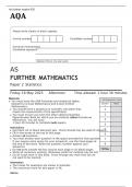 AQA AS FURTHER MATHEMATICS Paper 1 and 2 MAY 2023 OFFICIAL QUESTION PAPER