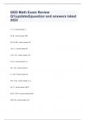 GED Math Exam Review Q1(updated)question and answers latest 2023