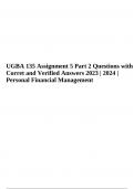 UGBA 135 (Personal Financial Management) Assignment 5 Part 2 Questions with Corret and Verified Answers 2023 | 2024. 