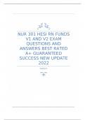 NUR 301 HESI RN FUNDS V1 AND V2 EXAM QUESTIONS AND ANSWERS BEST RATED A+