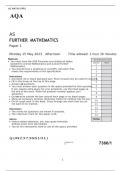 AQA AS FURTHER MATHEMATICS RATING Paper 1  May 2023