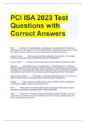 PCI ISA 2023 Test Questions with Correct Answers 