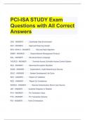 PCI-ISA STUDY Exam Questions with All Correct Answers 