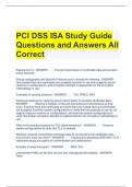 PCI DSS ISA Study Guide Questions and Answers All Correct 