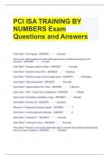 PCI ISA TRAINING BY NUMBERS Exam Questions and Answers 