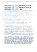 EPIC CLN 251/252 Study Set 3 - KW, EPIC CLN 251/252 Study Set 2 - KW, EPIC CLN 251/251 – KW