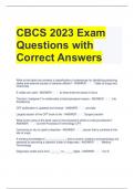 CBCS 2023 Exam Questions with Correct Answers 