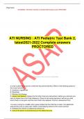 ATI PEDIATRIC EXAM TEST BANK