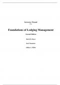 Foundations of Lodging Management 2nd Edition By David Hayes, Jack Ninemeier, Allisha Miller (Instructor Manual)