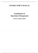 Foundations of Operations Management 4th Canadian Edition By  Ritzman Malhotra, Krajwsky (Solution Manual)