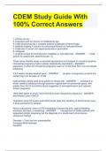 CDEM Study Guide With 100% Correct Answers