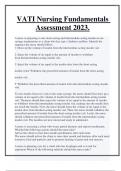 VATI Nursing Fundamentals Assessment 2023.