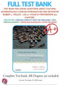 Test Bank For Asking Questions About Cultural Anthropology Concise Introduction 2nd Edition By Robert L. Welsch , Luis A. Vivanco 9780190878078 ALL Chapters .