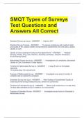 SMQT Types of Surveys Test Questions and Answers All Correct 