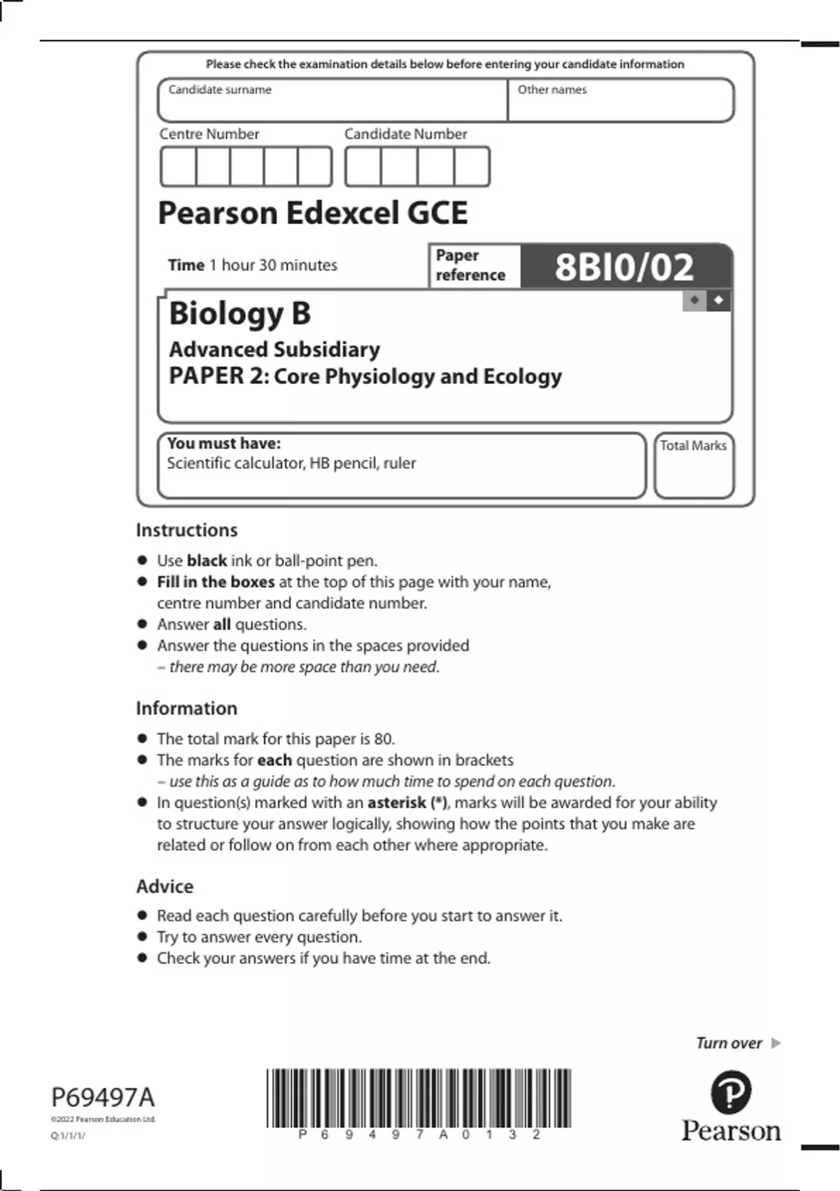 Edexcel AS Level Biology B Paper 2 June 2022 - Biology B - Stuvia UK