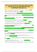 BLS AHA FOR HEALTHCARE PROVIDERS EXAM 2023/ 65 QUESTIONS AND ANSWERS/ GRADED A+