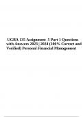 UGBA 135: Assignment 1 Part 1 Multiple Choice Questions with Correct Answers, Personal Financial Management 2023  | UGBA 135 Assignment 3 Part 2 Questions with Answers | UGBA 135 Assignment 3 Questions with Answers | UGBA 135: Assignment 4 Questions with 