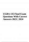 UGBA 135 Final Exam Questions With Correct Answers 2023 (Gradec 100%), UGBA 135 Questions with Corret and Verified Answers 2023 (Already Graded A+) & GBA 135 FINAL EXAM PRACTICE QUESTIONS WITH ANSWERS 2023 (Rated A+)