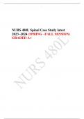 NURS 480L Spinal Case Study latest 2023 -2024 (SPRING –FALL SESSION) GRADED A+