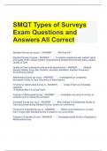 SMQT Types of Surveys Exam Questions and Answers All Correct 