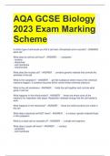 AQA GCSE Biology 2023 Exam Marking Scheme