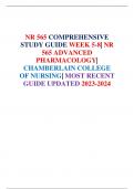 NR 565 COMPREHENSIVE STUDY GUIDE WEEK 5-8| NR 565 ADVANCED  PHARMACOLOGY| CHAMBERLAIN COLLEGE OF NURSING| MOST RECENT GUIDE UPDATED 2023-2024
