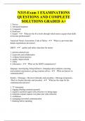 N315-Exam 1 EXAMINATIONS QUESTIONS AND COMPLETE SOLUTIONS GRADED A+