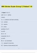 NIH STROKE SCALE – ALL TEST GROUPS A - F (PATIENTS 1-6) ANSWER KEY UPDATED 2024.